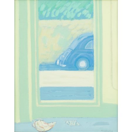 SANTI ALLERUZZO, Macchina e Conchiglia, Olio su cartone