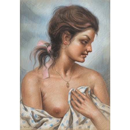 DINO DECCA, Il seno di Mirella, Pastello su carta