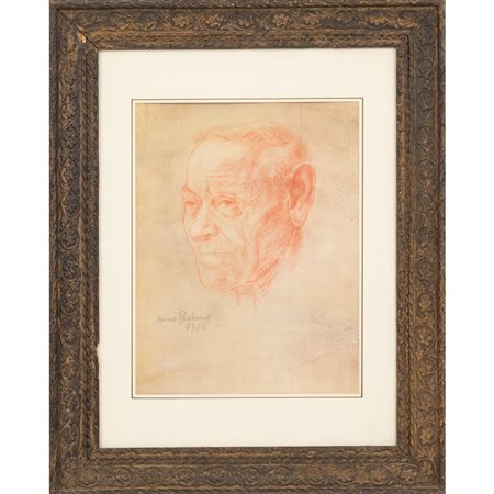 NINO PEDONE, Studio di volto, Sanguigna su carta