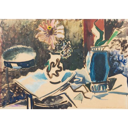 NINO GARAJO, Composizione, Tecnica mista su carta