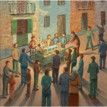 G. GUERCIO, Processione, Olio su tela