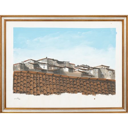 ENOTRIO PUGLIESE, Tetti, Tecnica mista su carta