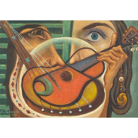LUIGI PANARELLA, Chitarra rossa, Olio su masonite
