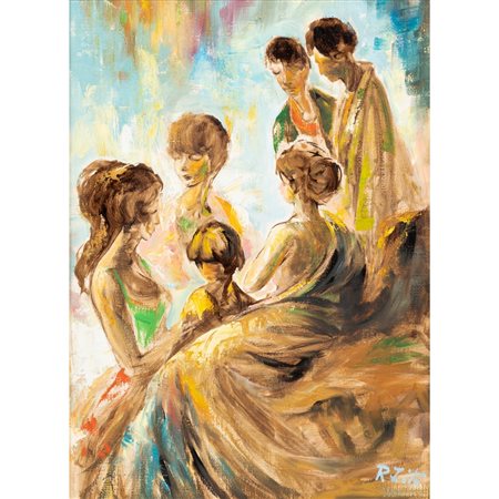 RODOLFO ZITO, Figure, Olio su tela