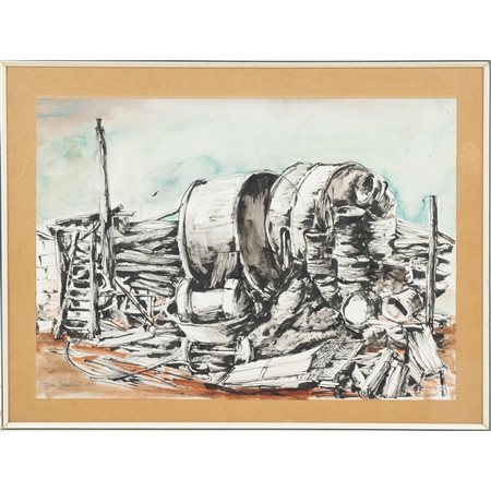 ZINA ANSALONI, Cantiere, Tecnica mista su carta