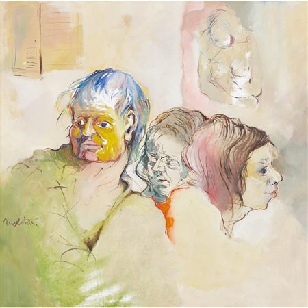 ANGELO TASSI, Figure, Olio su tela