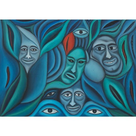 SABO (Salvatore Bonura), Volti, Olio su tela