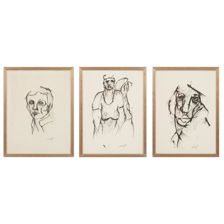 ROCCO MENZELLA, Tre carboncini su carta