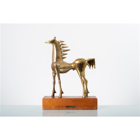 EDOARDO BELLOMO, Cavallo stilizzato, Scultura in bronzo