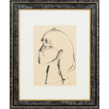 MARIO PECORAINO, Profilo, Carboncino su carta