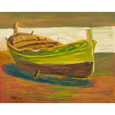 ALDO PECORAINO, Barca a secco, Olio su tela