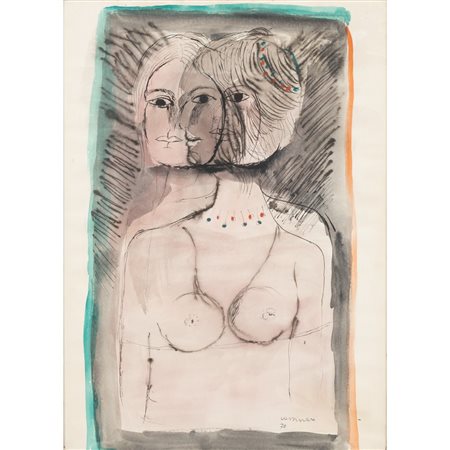 BRUNO CASSINARI, Figure, Tecnica mista su carta