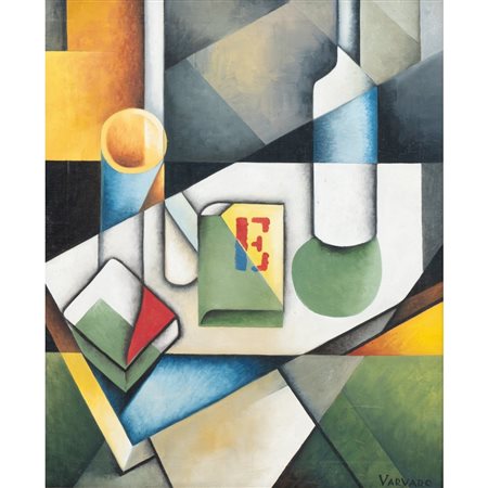 GIOVANNI VARVARO, Figure cubiste, Olio su tela