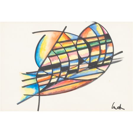 SEBASTIANO CARTA, Linee e colori, Tecnica mista su carta