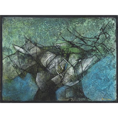 SALVATORE PROVINO, Olio su carta applicato su tela