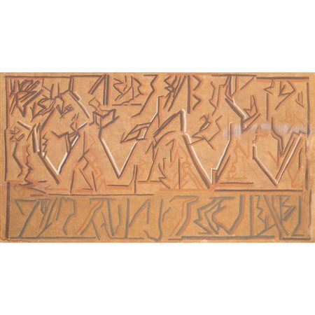 RICCARDO LICATA, Tempera su carta applicata su tela