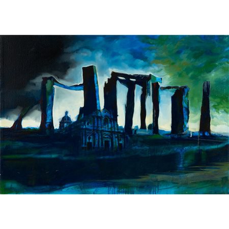 MARIO VESPASIANI, Senza titolo, Olio su tela