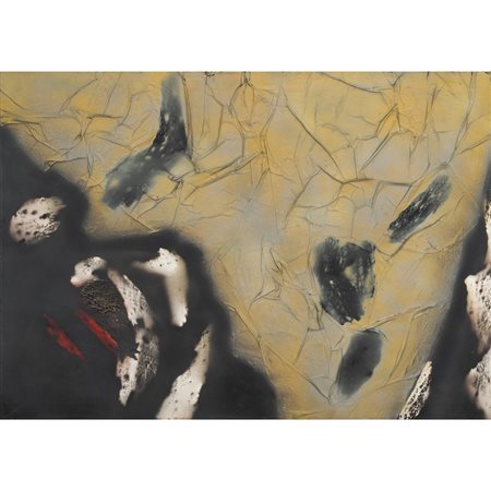 PUPINO SAMONÀ, Senza titolo, Olio e carta su tela