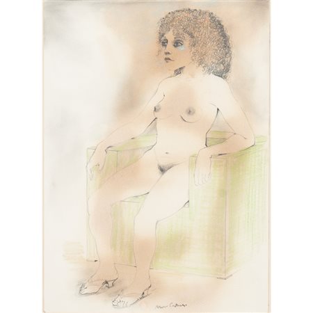 BRUNO CARUSO, Nudo femminile, Tecnica mista su carta