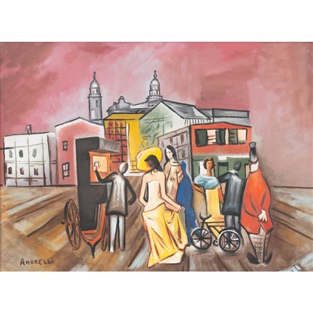 ALFONSO AMORELLI, Olio e tempera su cartoncino app. tavoletta