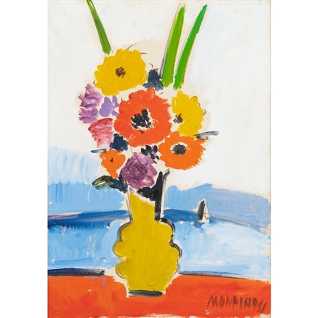 SANTE MONACHESI, Fiori, Olio su tela