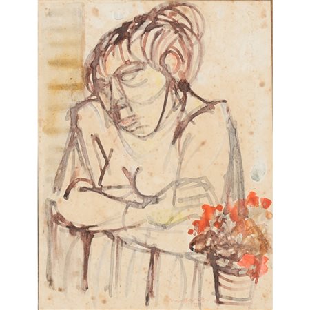 GIUSEPPE MIGNECO, Tecnica mista su carta applicata su masonite