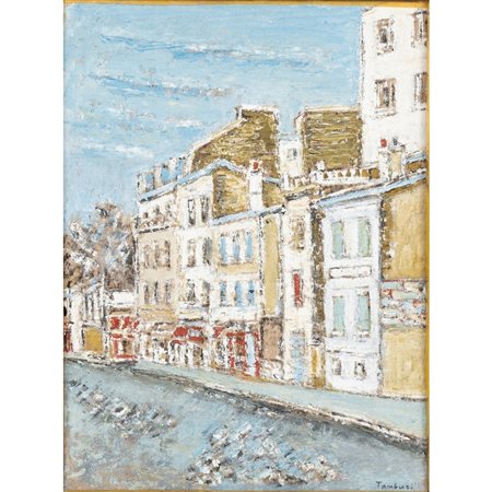 ORFEO TAMBURI, Scorcio parigino, Olio su tela