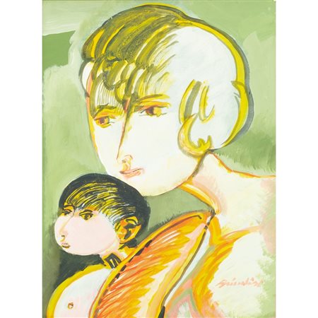 REMO BRINDISI, Maternità, Olio su tela