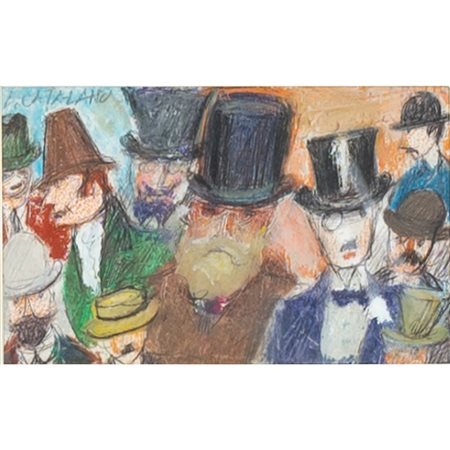 EUSTACHIO CATALANO, Figure, Tecnica mista su carta