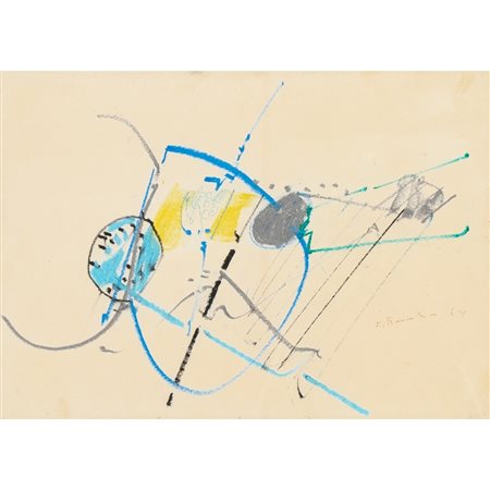 EDOARDO FRANCESCHINI, Tecnica mista su carta su tavola