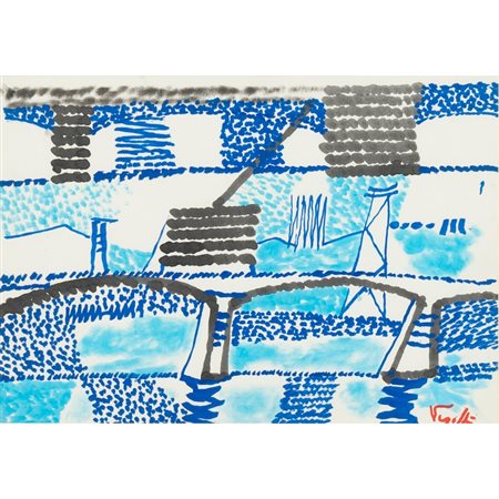 ANTONIO VANGELLI, Senza titolo, Tecnica mista su carta