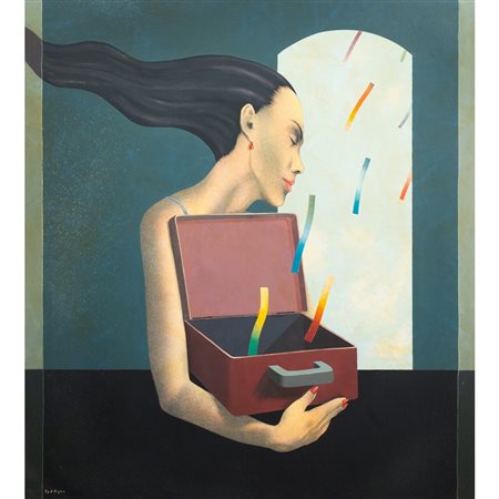 SERGIO PODDIGHE, Figura femminile, Olio su masonite