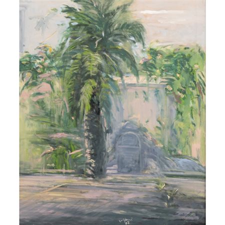 VINCENZO NUCCI, Esterno di villa, Olio su tela