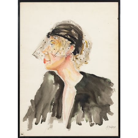 MARIA GRAZIA DI GIORGIO, Ritratto, Acquarello su carta