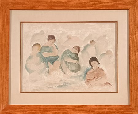 VISMARA SILVANO Milano (Mi) 1939 Personaggi 1968 Mista su cartoncino...