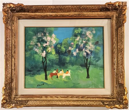 D'ACCARDI GIAN RODOLFO Palermo (Pa) 1906 Cavalcata nel bosco 1970 Olio su...