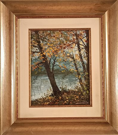 SEBASTIANUTTO GIULIANO Milano (Mi) 1933 Paesaggio Olio su faesite 30,00x20,00...