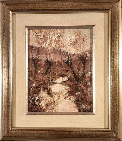 MARI MARIO ANGELO Milano (Mi) 1945 Controluce 2009 Olio su legno 21,00x15,00...