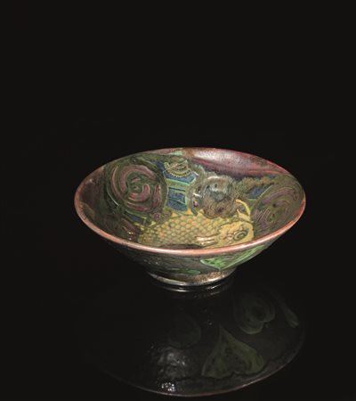 Pietro Melandri(Faenza 1885-1976)CIOTOLA CON PESCE E...