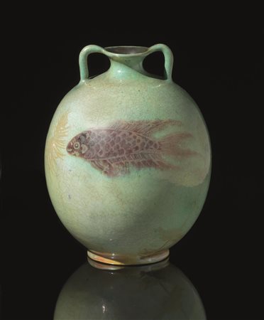 Pietro Melandri(Faenza 1885-1976)ANFORA CON PESCI1920 circamaiolica lustrata...