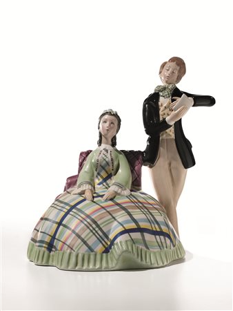 COPPIA ROMANTICAProduzione Manifattura Lenciinizi anni &lsquo;30terracotta...