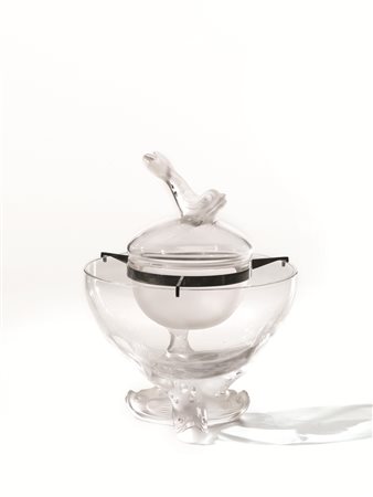 Manifattura Lalique - FranciaIGORCoppa portacaviale in cristallo, base...