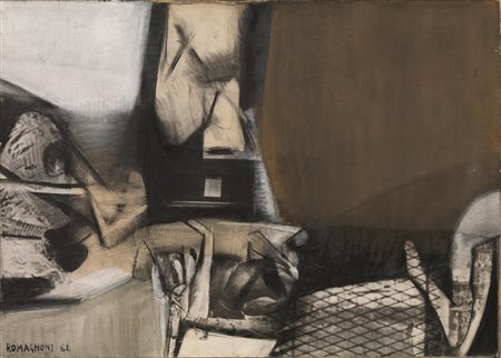 Bepi Romagnoni(Milano 1931 - Capo Carbonara 1964)RACCONTOolio e collage su...