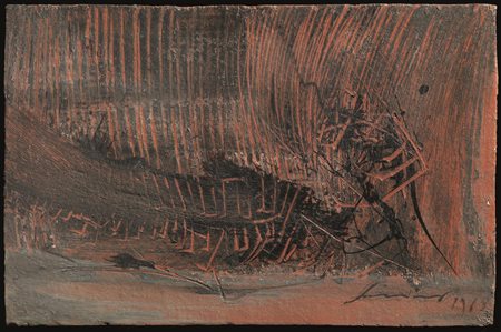 Emilio Scanavino (Genova 1922 - Milano 1986) COMPOSIZIONE ceramica smaltata,...