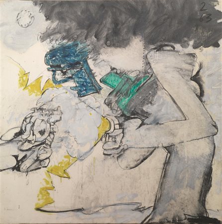 Valerio Adami (Bologna 1935) COMPOSIZIONEolio su tela, cm 99x99datatosul...