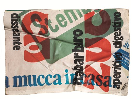 Mimmo Rotella (Catanzaro 1918 - Milano 2006) SENZA TITOLO (MUCCA IN CASA)...