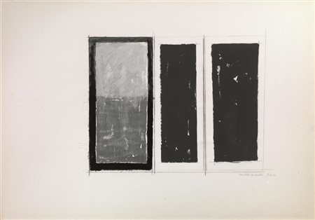 Tano Festa (Roma 1935 - 1988) TERZO STUDIO PER ARMADIO tempera, pastello e...