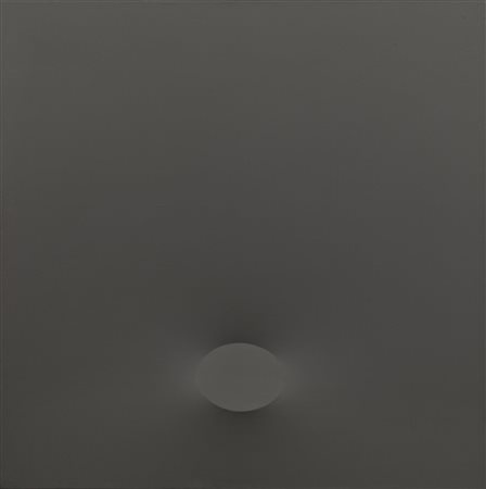 Turi Simeti (Alcamo 1929) UN OVALE GRIGIO acrilico su tela sagomata, cm 90x90...