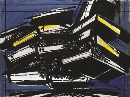 Vinicio Berti (Firenze 1921 - 1991) QUANTITA' 1-3-H acrilico su tela, cm...