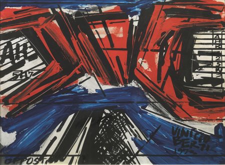 Vinicio Berti (Firenze 1921 - 1991) OPPOSTI acrilico su tela, cm 40x54...